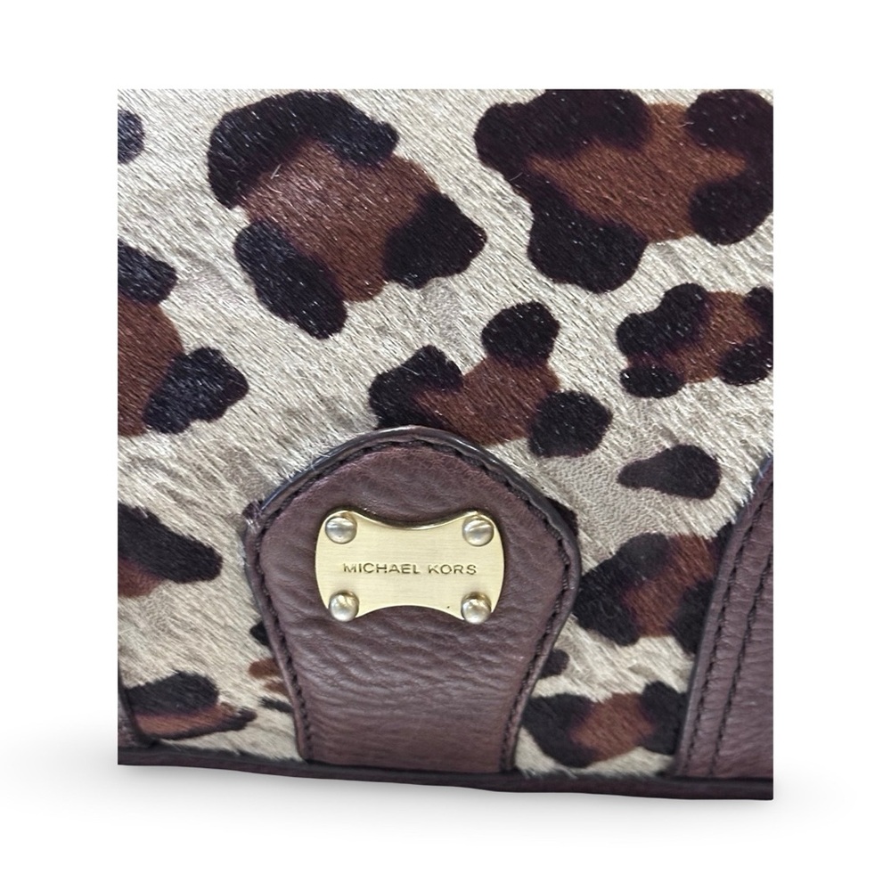 Michael kors Leopard Print Shoulder Bag calf hair/leather EUC - Picture 2 of 14
